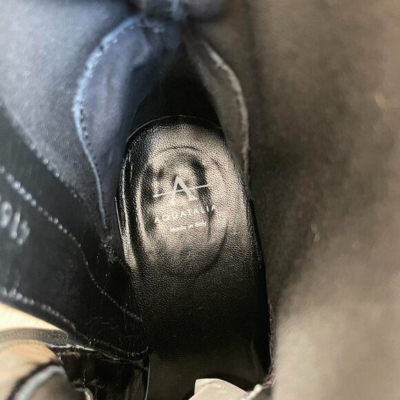 Aquatalia Idalia Black Stretch Suede Lug Sole Heeled Booties | Womens size 6.5 - Picture 5 of 6